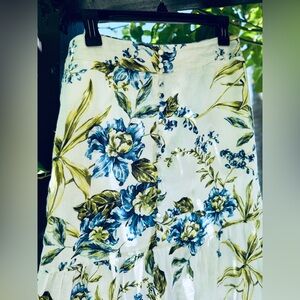 JOIE - 100% Floral Linen Button Midi Skirt